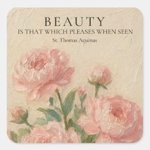 St. Thomas Aquinas Beauty Quote Rectangle Sticker