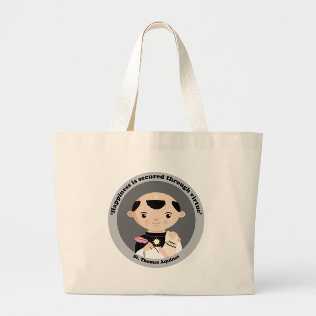 St. Thomas Aquinas Large Tote Bag (Front)