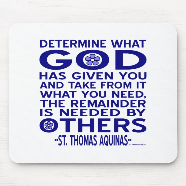 St. Thomas Aquinas Quote Mouse Mat (Front)