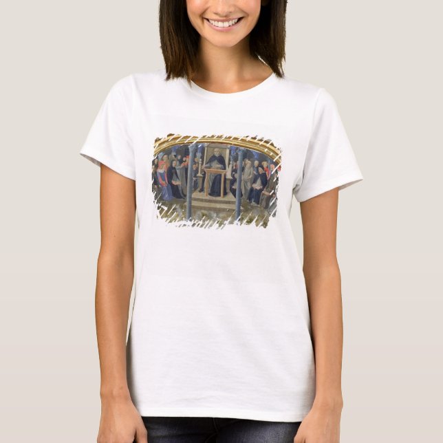 St. Thomas Aquinas Teaching (oil on panel) T-Shirt (Front)