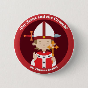 St. Thomas Becket 6 Cm Round Badge