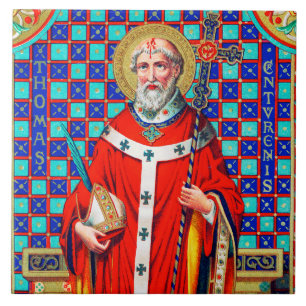 St. Thomas Becket in Red Chasuble (K 34) Tile