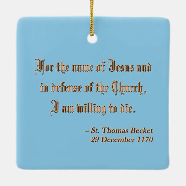 St. Thomas Becket’s Martyrdom (M 031) Ceramic Ornament (Back)