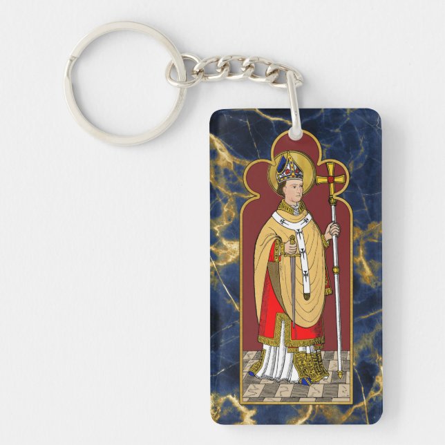 St. Thomas Becket with Sword (M 033; Colourized) Key Ring (Front)