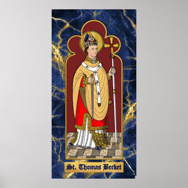 St. Thomas Becket with Sword (M 033; Colourized) Poster (Front)