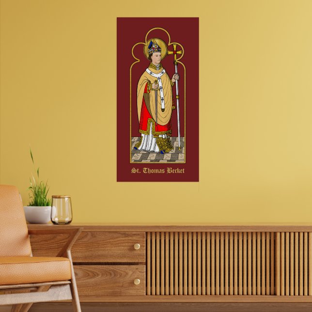 St. Thomas Becket with Sword (M 033; Colourized) Poster (Living Room 2)