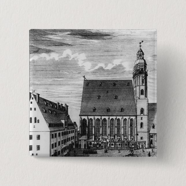 St. Thomas Church and School in Leipzig, 1723 15 Cm Square Badge (Front)