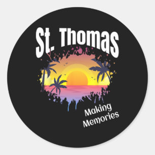 St Thomas Making Memories Matching Family Vacation Classic Round Sticker