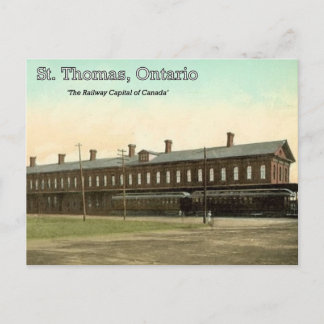 St. Thomas, Ontario - MC Railroad Station c. 1910 Postcard