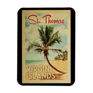 St Thomas Palm Tree Vintage Travel Magnet