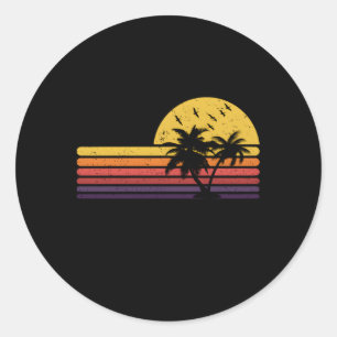 St Thomas Palm Trees Classic Round Sticker