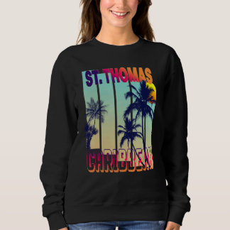 St Thomas Retro Vintage Style Palm Tree Sweatshirt