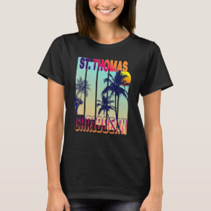 St Thomas Retro Vintage Style Palm Tree T-Shirt
