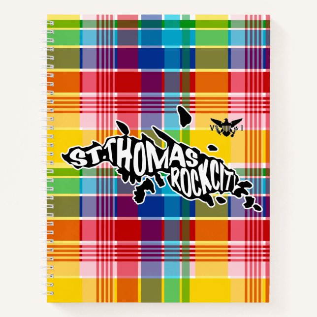 St. Thomas, Rock City, U.S. Virgin Islands, Madras Notebook (Front)