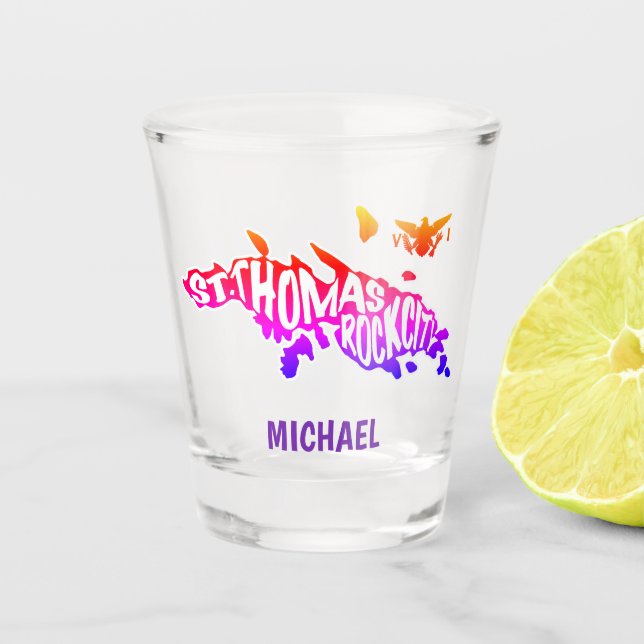 St. Thomas "Rock City" Virgin Islands | Sunset Shot Glass (Front)