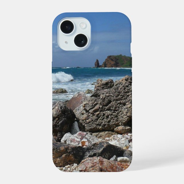 St. Thomas Rocky Beach iPhone 15 Case (Back)