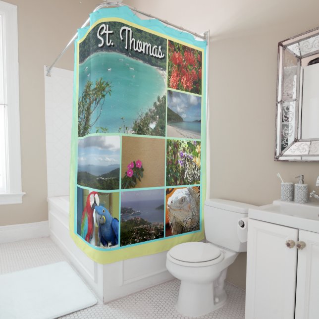 St. Thomas - Scenic Photo Collage 6115 Shower Curtain (In Situ)