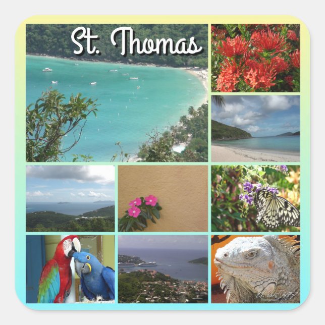 St. Thomas - Scenic Photo Collage 6115 Square Sticker (Front)
