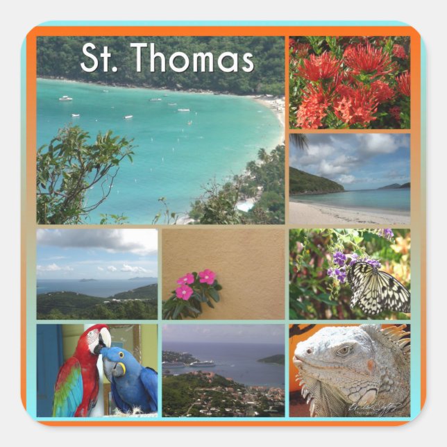 St. Thomas - Scenic Photo Collage 6119 Square Sticker (Front)