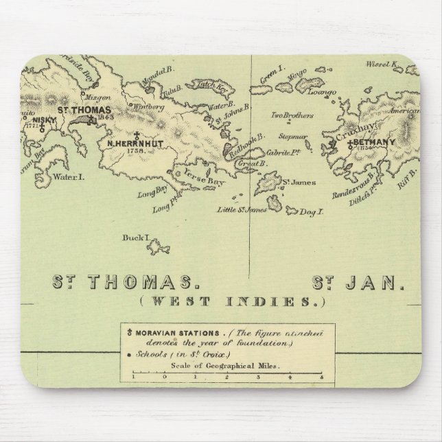 St Thomas, St Jan, St Crook Mouse Mat (Front)