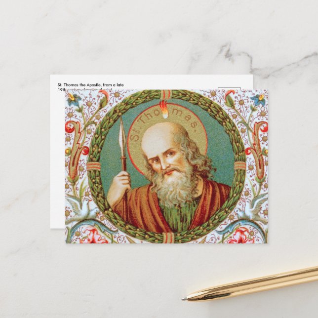 St. Thomas the Apostle (JMAS 12) Postcard (Front/Back In Situ)