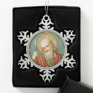 St. Thomas the Apostle (JMAS 12) Snowflake Pewter Christmas Ornament