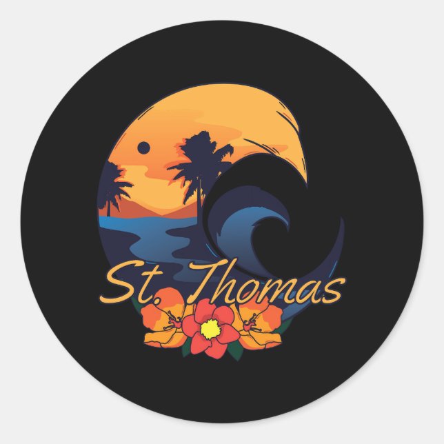 St Thomas Travel Classic Round Sticker (Front)