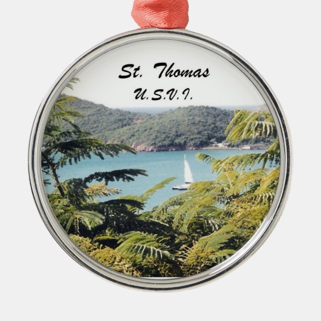 St. Thomas, U.S.V.I. Metal Tree Decoration (Front)