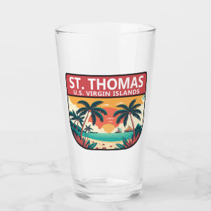 St Thomas U.S. Virgin Islands Retro Emblem Glass