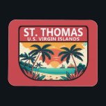 St Thomas U.S. Virgin Islands Retro Emblem Magnet<br><div class="desc">St Thomas vector art design. It's known for its beaches and snorkelling spots.</div>