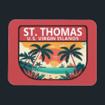 St Thomas U.S. Virgin Islands Retro Emblem Magnet<br><div class="desc">St Thomas vector art design. It's known for its beaches and snorkelling spots.</div>