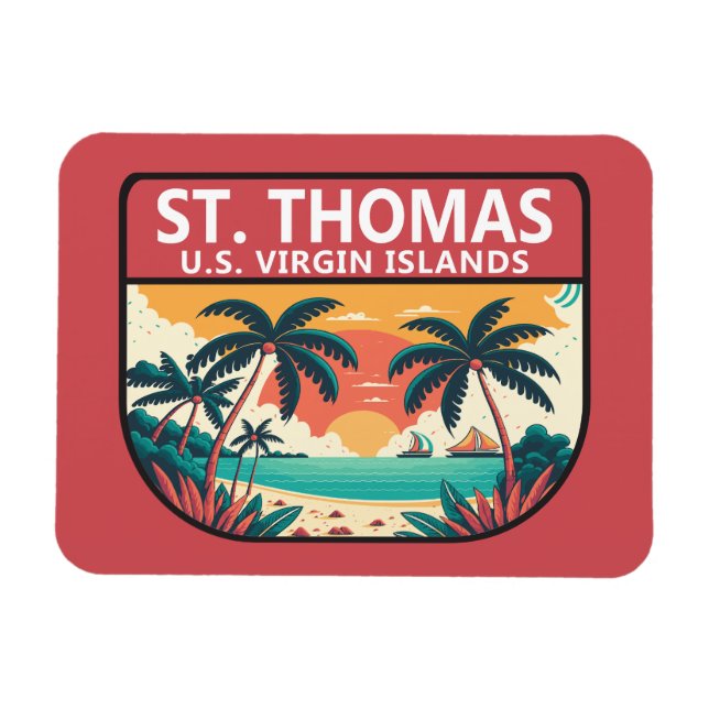St Thomas U.S. Virgin Islands Retro Emblem Magnet (Horizontal)