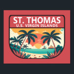 St Thomas U.S. Virgin Islands Retro Emblem Poster<br><div class="desc">St Thomas vector art design. It's known for its beaches and snorkelling spots.</div>