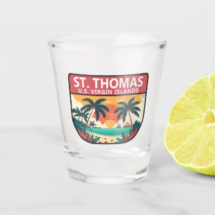 St Thomas U.S. Virgin Islands Retro Emblem Shot Glass