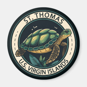 St Thomas U.S. Virgin Islands Turtle Badge Magnet