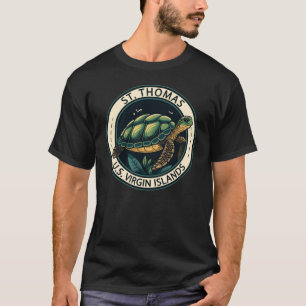 St Thomas U.S. Virgin Islands Turtle Badge T-Shirt