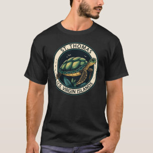 St Thomas U.S. Virgin Islands Turtle Badge T-Shirt