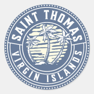 St Thomas U.S. Virgin Islands Vacation Souvenir Classic Round Sticker