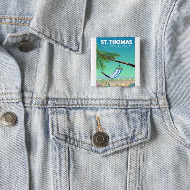 St Thomas US Virgin Islands. 15 Cm Square Badge (In Situ)