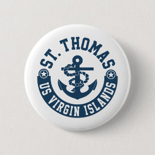 St. Thomas US. Virgin Islands 6 Cm Round Badge