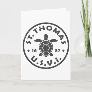 St Thomas Usvi Sea Turtle Mens Womens Kids Souveni Card