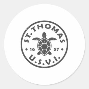 St Thomas Usvi Sea Turtle Mens Womens Kids Souveni Classic Round Sticker