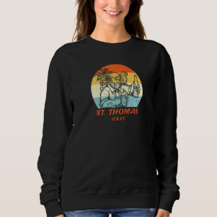 St Thomas Usvi Vintage Pirate & Parrot Vacation Sweatshirt
