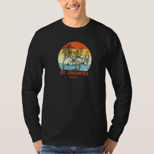 St Thomas Usvi Vintage Pirate & Parrot Vacation T-Shirt