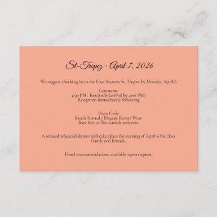 St. Tropez Destination Wedding Enclosure Card
