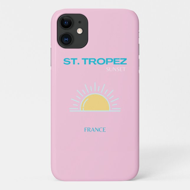 St Tropez, France, Preppy, Pink Case-Mate iPhone Case (Back)