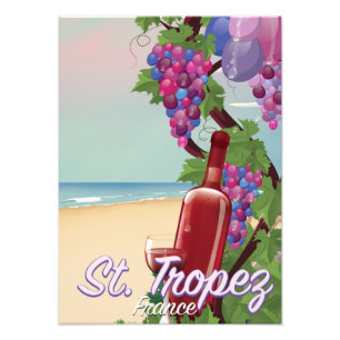 st. tropez France wine travel poster