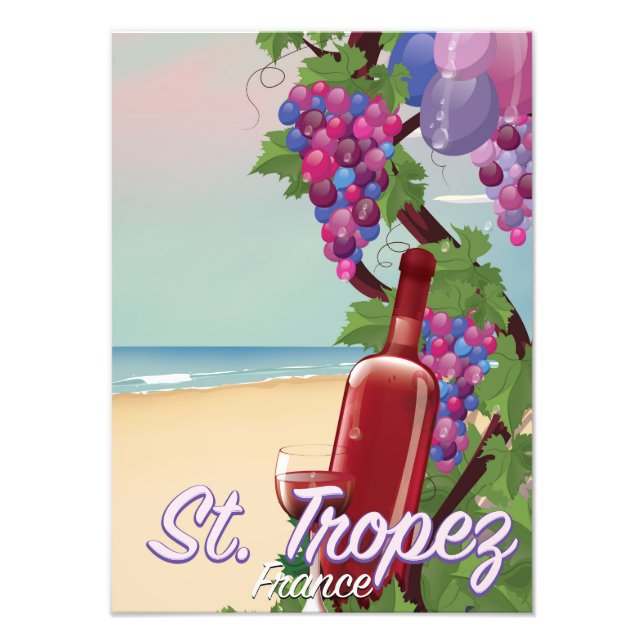 st. tropez France wine travel poster (Front)