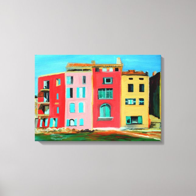 St Tropez House On Beach Canvas Print (Front)