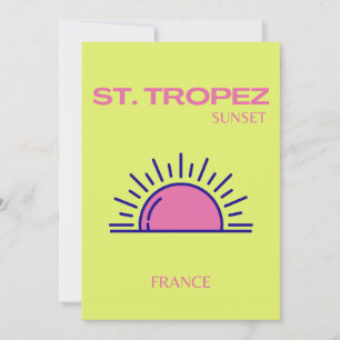 St Tropez, Preppy, Green Thank You Card